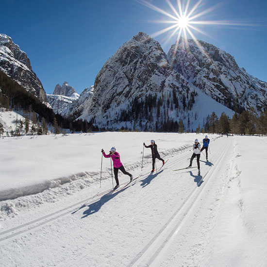 Langlaufen Drei Zinnen Blick